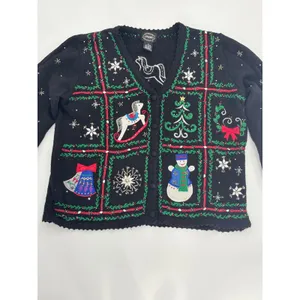 Designers Studio Originals Vintage 90s Ugly Christmas Cardigan Sweater Medium thumbnail 4