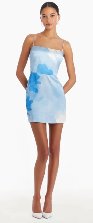 New Amanda Uprichard Avani Mini Dress Blue Ombré Square‎ Neck Size Small thumbnail 1