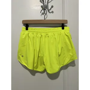 Lululemon Hotty Hot Short II *Long 4" Highlight Yellow Size 10 Athletic Yoga Run thumbnail 4