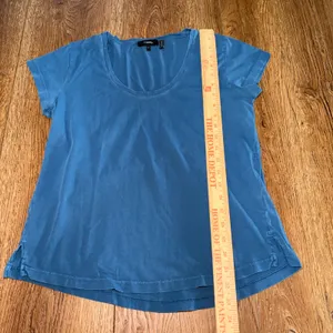 Theory Easy U Relaxed Tee Blue Pima Cotton Scoop Neck Shirt Womens S Minimalist thumbnail 5