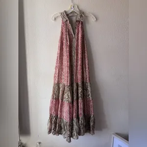 ZARA Ruffled Multicolor Maxi Dress Sz S thumbnail 2