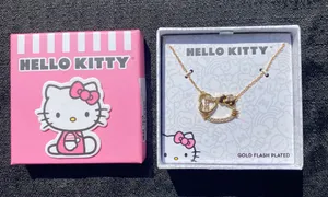 💕 NWT Hello Kitty 18” Flash Gold Plated Head Silhouette & Heart Pendant Chain Necklace $15.00 💕 thumbnail 1