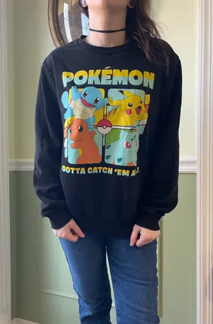 Pokémon black crew neck sweatshirt thumbnail 2