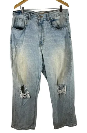 BDG Urban Outfitters Jeans Womens Size 33 Blue Denim High Rise Baggy Light‎ Wash thumbnail 1
