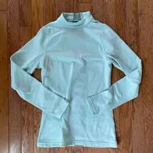 light blue and gray athletic workout mock neck longsleeve thumbnail 1