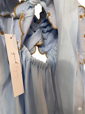 Baby pink Twisted and embroidered babydoll dress net in light blue - NWT thumbnail 9
