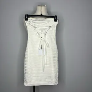 by the way- White Strapless Dress w/ Tie Up Back thumbnail 2