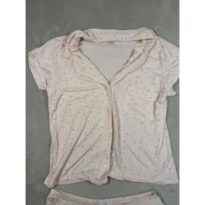 Eberjey Womens Pink White Triangles Pajama Set Short Sleeve Shirt Shorts Large thumbnail 3