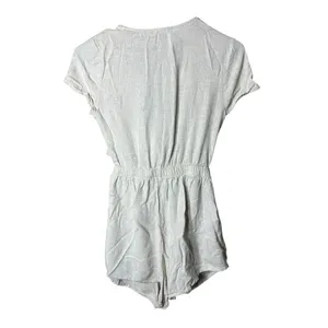 Princess Polly Ragnar Beige Linen Blend Tie Front Romper Size 4 thumbnail 6