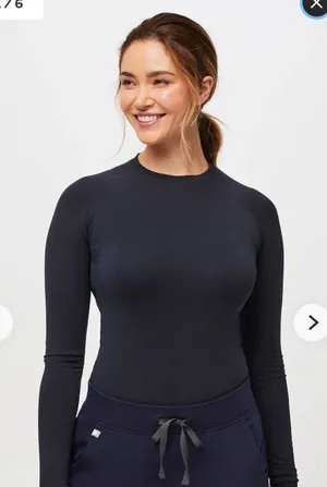 Salta Seamless Long-Sleeve Under scrub Navy Size XXS NWT thumbnail 1