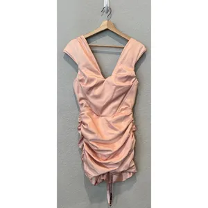 NEW House of CB Coraline Blush Satin Corset Dress Size Medium thumbnail 15