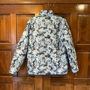 Vera‎ Bradley Reversible Puffer Jacket Coat Textured Garden Blue Size XL thumbnail 3