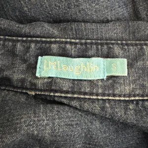 J.McLaughlin Denim Shirt Dress Womens Small Sleeveless Lyocell Linen Blend Blue‎ thumbnail 8