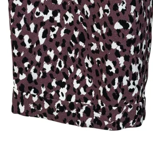 Torrid SZ 1 (1X-Large) Taper Crepe Pants Stretch Leopard Hi-Rise Pleated Purple thumbnail 6