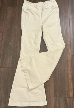 We The Free Penny Pull On Flare Jeans Cream High Rise Bell Bottoms 30 Boho Retro thumbnail 1