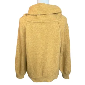 Free People Women's Echo Beach Pullover Yellow Knit Sweater Cowl Neck Size Small thumbnail 5