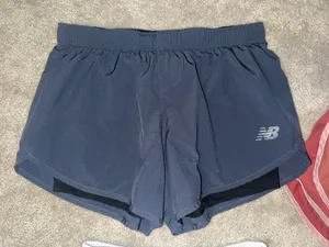 Gray new balance running shorts with liner thumbnail 1