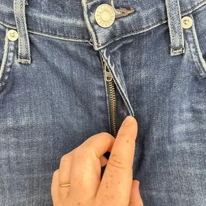 AGOLDE Size 28 High‎ Rise Ankle Crop Raw Hem Slim Straight Leg Denim Jeans thumbnail 3