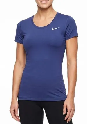 Nike Dri-FIT Short Sleeve Athletic Top Blue Running Workout Shirt Women’s Size S thumbnail 1