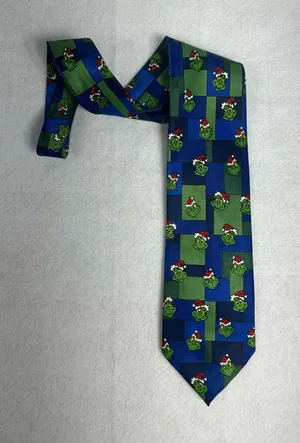 Dr.Seuss Brand Mens Tie Grinch Vintage Necktie Novelty Christmas Accessories thumbnail 1