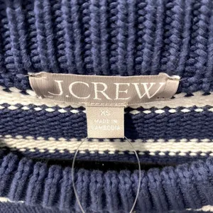 NWT J.Crew Relaxed Stripe Crewneck Sweater Womens Chunky Knit Nautical Fisherman thumbnail 8