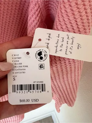 Free People FP One Blake Thermal in Blush Pink NWT thumbnail 4