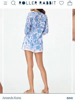Roller Rabbit Amanda Kurta Top Size Small thumbnail 2