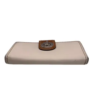 y2k COACH White Brown Turnlock Wallet thumbnail 4
