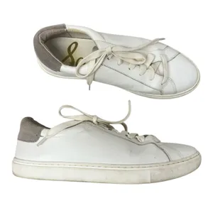 Sam Edelman White Leather Lace Up Sneakers Womens 8.5 Comfort Shoes Classic thumbnail 2