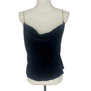 Reformation‎ Rori Velvet Cowl Neck Cami Top Black Size Small NWT thumbnail 4