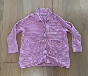 Free People Beach Day Dreaming Button Up Cardigan Pink Size Medium thumbnail 1