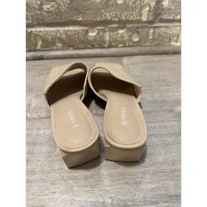 Vivaia Jade Pro Heels Womens 9.5 41 Beige Square Toe Slip On Block Heel Sandals thumbnail 6