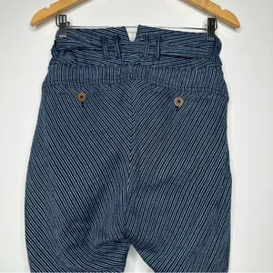Free People Rumors Yarn Dye Blue Striped Harem Pants Size 6 thumbnail 5