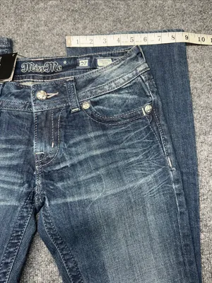Miss Me Blue Low-Rise Boot Cut Stretch Denim Jeans thumbnail 9