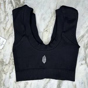 FREE PEOPLE MOVEMENT Scrunch Front Ribbed Sports Bra Crop Top Black Size XS/S thumbnail 3