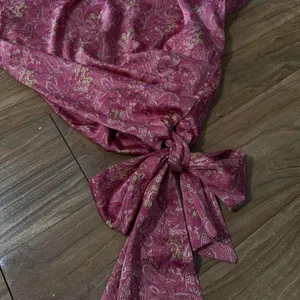 Pink Floral Dress with Bow Detail thumbnail 2