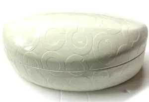 Coach hard shell glasses case embossed signature logo cream sunglasses large thumbnail 1