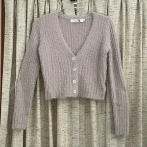 ASTR The Label Amanda V-Neck Fuzzy Cardigan thumbnail 1