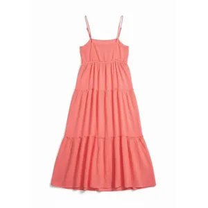 Lulus‎ Sweetest Perception Midi Dress Womens Large Coral Pink NWT Ruffle Tiered thumbnail 7