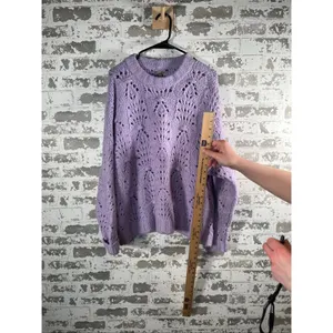 Aerie | women lilac purple knitted crewneck sweater thumbnail 8