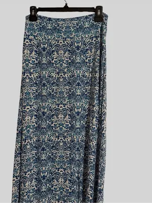 Cynthia Rowley Blue and White Printed Maxi Skirt thumbnail 4