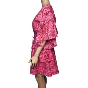 Tuckernuck Ro’s Garden Hunan Floral Mini Dress M Pink Flutter Sleeve V Neck NEW thumbnail 3