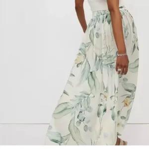 H&M Floral Print Maxi Button Down Skirt(Size Small) thumbnail 3