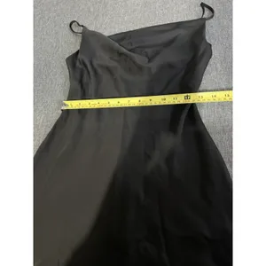 Urban Outfitters Womens Mallory Cowl Neck Slip Mini Dress Sz Small Black Satin thumbnail 5