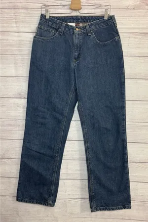 Carhartt Flannel Lined Straight Leg Jeans Womens Size 8X 30 Blue Denim thumbnail 1