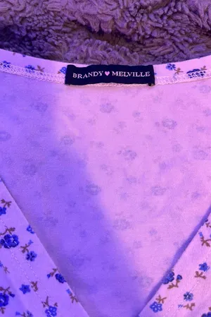 Brandy Melville Top Cropped Blue White thumbnail 3