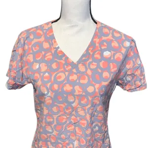 Grey’s Anatomy by Barco Circle Pattern Short Sleeve Scrub Top Pockets thumbnail 2