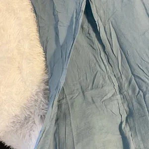 Cute front buttons slit light flowing boho festival Blue Maxi Skirt thumbnail 5