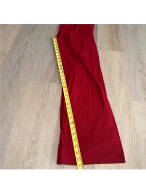 Skims Red Ribbed Wide Leg Pajama Pants - Size Medium thumbnail 3