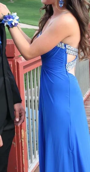 Dillard's Strapless Open Back Prom Dress thumbnail 5